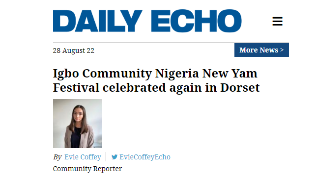 Igbo culture celebrations as featured in Daily Echo